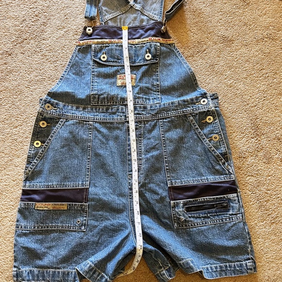 Vintage 90's B.U.M. Equipment Denim Overall Shorts - Picture 11 of 13